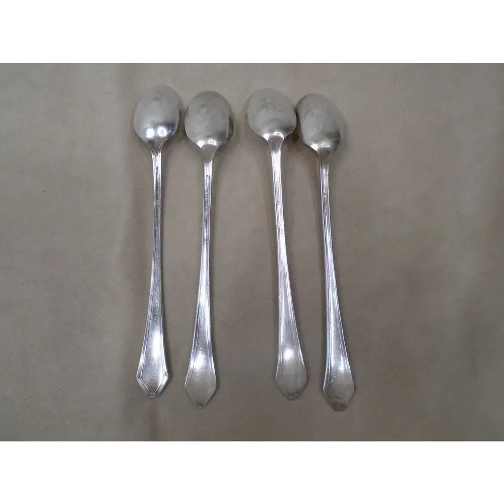 Vintage Oneida Glastonbury Pearl Silverplate Spoons 4 Pcs Lot